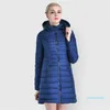 2024-Women's Yoga Cotton Down Hooded Jacket Outfit Solid Color Puffer Coat Sport Lång stil Vinterutkläder Keep Warm 454