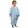 Pyjamas bébé dessin animé sacs de nuit à jambes fendues dessin animé enfants pyjamas enfant en bas âge Onesie enfants vêtements de nuit polaire bébé sac de couchage combinaison 231101