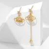 Boucles d'oreilles pendantes tendance en plaqué or 18 carats, étoile pour femmes et filles, pompons à la mode, breloque en dorure, bijoux nobles, 2023