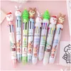 Ballpoint Pens Wholesale Cartoon Colorf Pen Santa Claus Xmas Tree Deer Ballpoint Merry Christmas Gifts Stationery Writing Tool Office Dho4W