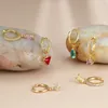 Kolczyki obręcze 6pcs żeńska kryształowy geometria Zestaw Zestaw Trend Gold Kolor for Women Charm Creakon Stone Earring