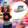 Berets Disco Ball Cowboy Hat Glitter Mirror Sequins Cap With Reflective Mirrored Glass Party Dance