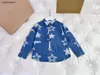 New Kids Shirt Long sleeved Polo collar baby clothes Size 100-160 CM Ghost printed denim Child Blouses Nov05