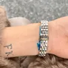 Montre de luxe Babysbreath Diamond Watch 26x7.8mm Mouvement à quartz suisse Boîtier en acier Bracelet en caoutchouc Montres pour femmes Montres-bracelets étanches