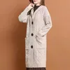 Женские свитера 5XL, большой размер 2023, осень-зима, вязаная куртка с капюшоном и большим карманом, кардиган, свитер, пальто, элегантный женский длинный 231101