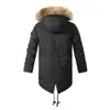 Men's Down Parkas Winter Jackets for Men with Fur Trim Hood Fashion Clothing Thicken Warm Outdoor Adjustable Waist Rope 231101