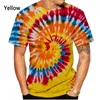 Мужские футболки 2023 Лето 3D Печатные Мужчины Женщины Унисекс Спираль Tie Dye Дизайн С Короткими Рукавами Повседневная Спортивная