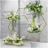 Décoration de fête Décoration de fête 2 pièces Hexagone brillant Arc de mariage Décor Toile de fond Stand Fleur Géométrique Accueil Drop Livraison Maison Jardin Dhmli