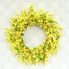Fleurs décoratives en soie glycine papier Roses décorations pour mur couronnes saisonnières jaune porte d'entrée couronne Forsythia parfait