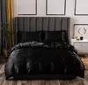 Lyxbäddar Set King Size Black Satin Silk Comforter Bed Home Textil Queen Size Däcke Cover Cy2005199864688