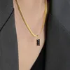 Naszyjniki wisiorek kwadraty vinagte krystaliczne naszyjnik dla kobiet CZ złoty kolor stali nierdzewnej łańcuch węża na szyi 231101