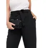 Hosen Übergröße Frühling Sommer Elegante Frauen Loose Fit Kordelzug Gerade Arbeit Büro Knöchellange Hose Lady Big