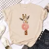 Men's T Shirts Giraffe Tee Women Manga Female Y2k Clothes