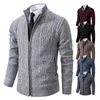 Herenwolmengsels Winter Plus Fluwelen Truien Vest Dikke Hoge Kraag Sweatshirt Jas Gebreide Trui Merk Truien Hombre Kleding 231101