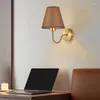 Wandlampen Scandinavische stoffen lampenkaplamp E27 LED-bedlampje Binnenverlichting Kamerdecoratie voor woonkamer Slaapkamer Eetkamer