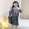 Clothing Sets Women Sailor Outfit High School Jk Uniform Japanese Dress Student Clothes Pleated Skirt Grey Suit Girl Seifuku Korean