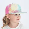 Ball Caps Kids Fashion Tie-Dye Hip-Hop Baseball Cap Outdoor Flat Brim Trend Casual Sports Hat voor 2-5 jaar oudbal