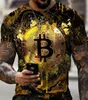 Homens camisetas Camiseta Crypto Coin Traders Moeda de Ouro Camisas de Algodão 8405531