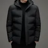 Men's Down Parkas High end fashion down jacket men's detachable hat 2023 winter business casual thickened warm cotton hooded windproof coat 231102