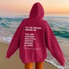 Kvinnors hoodies för kvinnor ord grafiska tröjor vintage hoodie trendiga kawaii preppy kvinnors bred hals