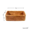 Förvaringskorgar rektangulära handvävda korgar rotting godis lagring picknick bricka mat bröd rätter 230331