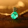 Pendant Necklaces Glow In The Dark Light Ball Necklace Luminous Crystal For Women Jewelry Silver Color Chain Gift Choker