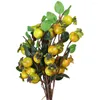 Decoratieve bloemen Bloemvazen ​​Granaatappeltakken Spray kunstplanten Berry Branch bosbessenstengels