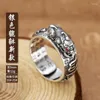 Anneaux de mariage Vintage Charms Bague Chinois Feng Shui Amulette Chanceux Six Caractères Mantra Pour Attirer La Richesse Ouvert Réglable