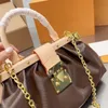сумка через плечо высшего качества, роскошные сумки, дизайнерская сумка, женская цепочка, облачная сумка, женская модная классическая коричневая цветочная сумка 231015