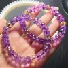 Strand Natural Purple Yellow Ametrine Faceted Beads Bracelet Women Men Charms Crystal Healing Fashion Jewelry 1pcs