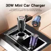 30W USB Car Charger Quick Charge4.0 QC PD 3.0 SCP 5A Dual Port USB Type C For iPhone 12 13 Mobile Phones Charger