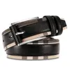 Nytt lyxigt äkta läderbälte för män och kvinnor Fashion Pin Buckle Plaid Belt High Quality Cowhide Designer Belt58571589572689