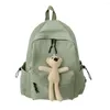 Backpack Nylon School Fashion Accessory Large Capacity Student Bag With Pendants Shoulder Unisex