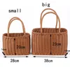 Evening Bags S/L Size Basket Hand Made Wicker Bags Portable Rattan Shopping Bag Woven PicnicBasket Beach Bag Big Storage Bag 231019