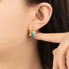 Dangle & Chandelier2023 French Colorful Drip Oil Flower Cluste Metal Stud Earring For Women Vintage Statement Earrings Boucle Oreille Fine Jewelry Gifts