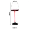 ワイングラスゴブレットガラス手作りの赤いウルトラシンクリスタルブルゴーニュボルドーアートビッグベリーテイスティングカップ