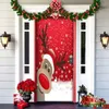Juldekorationer julalver Dörrtäckning Santa Xmas Backdrop Banner för Party House Door 2024 Happy Year Door Hanging 231101