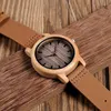 Armbandsur Top Brand Bobo Bird Quartz Leather Men's Watches Luxury Bamboo armbandsur Male Wood Watch Relojes Hombre Relogio Masculino