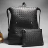 Luxury BVs New Fashion Brand Men's Genuine Leather Backpack Woven Cowhide Backpack Casual Men's Bag Personalized Schoolbag Fashion X