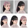 Hårtillbehör Korean Pearl Wide-Brimmed Band Cover Women's Grenadine Headwear Headband Washing Turban Bandage Mesh Artifac S2E5