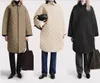 23 Winter New Toteme Quilted Cocoon Shape Mid length Loose Versatile Coat Coat Coat Women's Cotton Coat Diamond Plaid