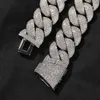 Cool Mens Heavy Chains 24mm Width 16-24inch 18K Yellow White Gold Plated Full Bling CZ Micro Set Cuban Chain Necklace Bracelet Links for Men Nice Gift