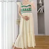 Maternity Dresses Cute Elegant Materntiy Dress Summer Clothes For Pregnant Women 2023 New Casual O-neck Puff Sleeve Flower Loose Pregnancy Dresses Q231102