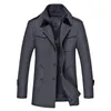 new autumn and winter wool coat men's slim large windbreaker men's thick wool jacket men's wool coat