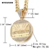 Last Supper Pendant Big Jesus Iced Out Bling Zircon Gold color Charm Necklace Fashion For Men Father's Day Gift Hip Hop Jewel2445