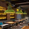 Lâmpadas pendentes pote plantas droplight restaurante boutique garrafa de vinho música na primavera planta verde LED