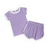 0-5 anni Abbigliamento estivo per bambini Abbigliamento per neonato Completi per bambina 2 pezzi T-shirt con pantaloncini Set Pigiama per bambino Abbigliamento per bambini