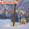 Bannerflaggor Thanksgiving Garden Flag med Lights Light Up Decor for Outdoor Party Supplies Lighted Decoration Party Supplies Linen Outdoor 231102