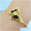 Catena a maglia 2021 coreano ossido cubico cristallo farfalla oro braccialetto regolabile gioielli da donna regalo da uomo squisito Dhgarden Dhahv
