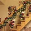 Weihnachtsdekorationen, 2,7 m, Weihnachts-Rattan-Girlande, dekorativer Kranz, künstlicher Weihnachtsbaum, Rattan-Banner, hängende Ornamente, Zuhause, Party, Treppenanhänger 231101